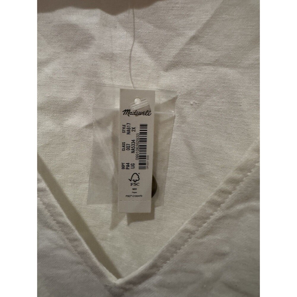 NWT Madewell Cream Cotton Boho Maxi Dress - Size 2X Side Button - Picture 7 of 14